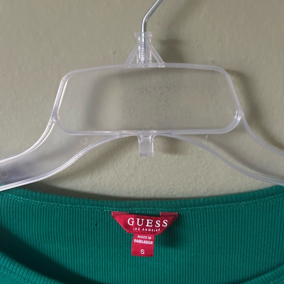 GUESS Green Long Sleeve Stretch Top Sz  S - Picture 5 of 5